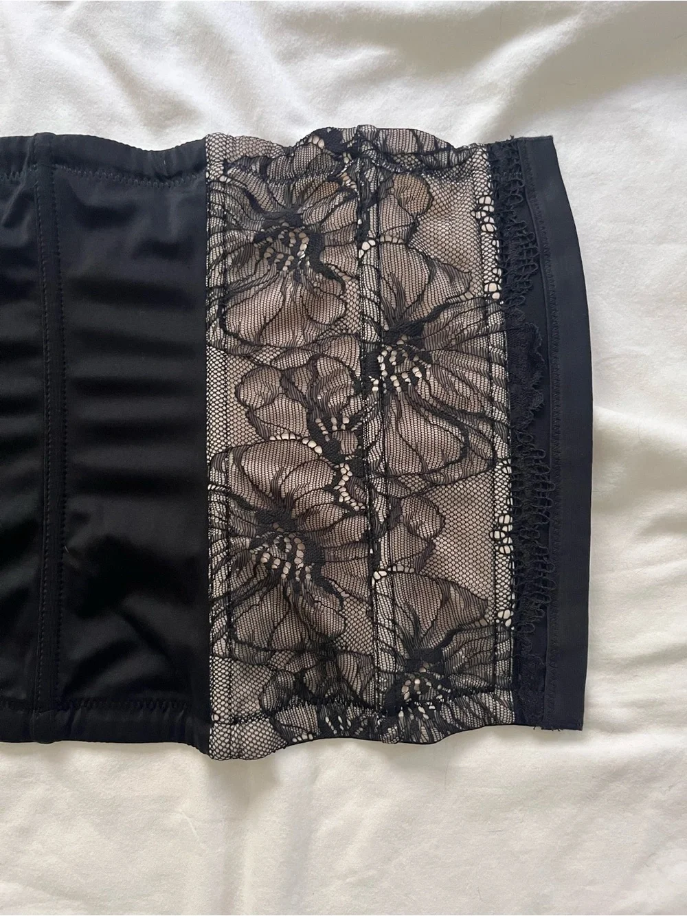 Maidenform Black Floral Girdle Corset Shapewear Small